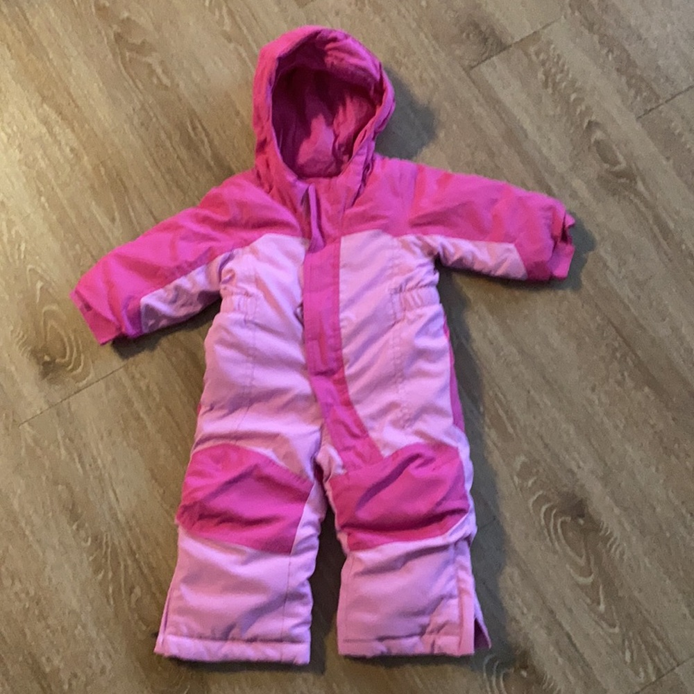LL Bean Toddler Cold Buster Snowsuit Pink 6-12 months